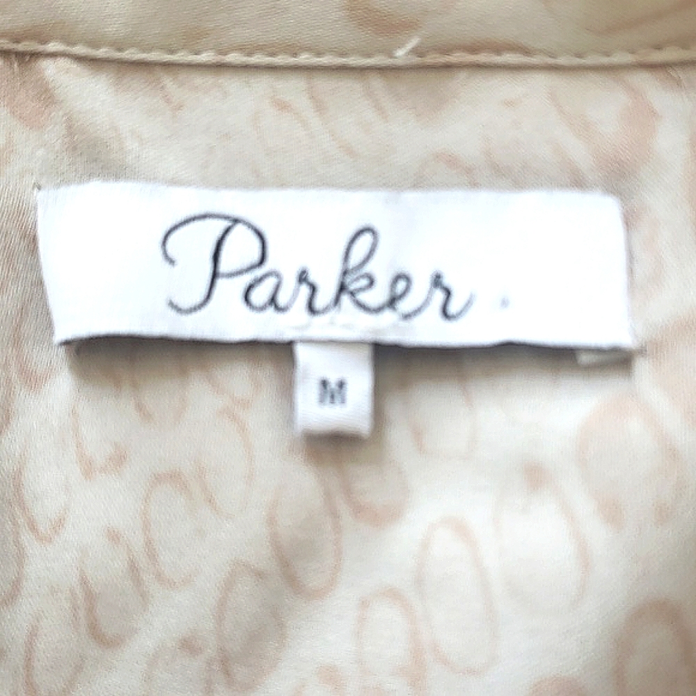 PARKER Silk Long Sleeve Dress • Blush Pink Cream Snake Print • Pussybow • Medium - Picture 14 of 16